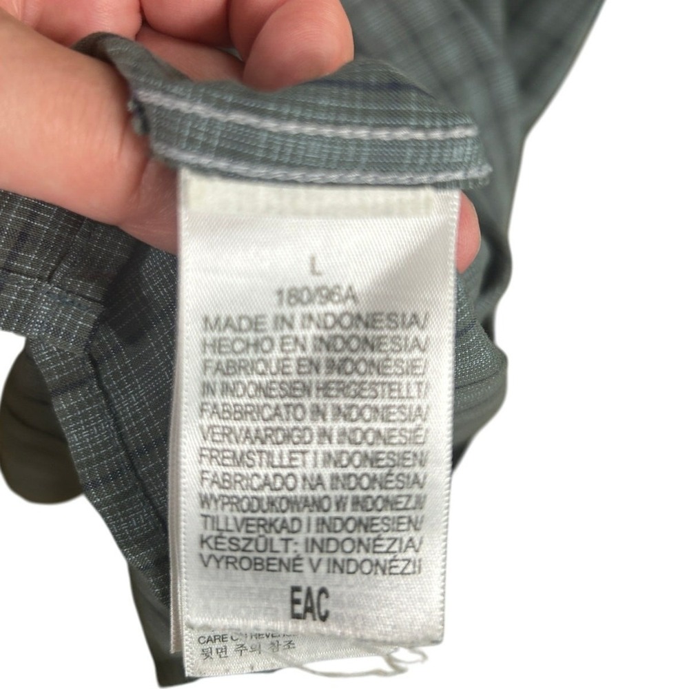 Marmot Button Down Shirt Mens Large Grey Plaid Short Sleeve Hiking Technical Top - Picture 9 of 12